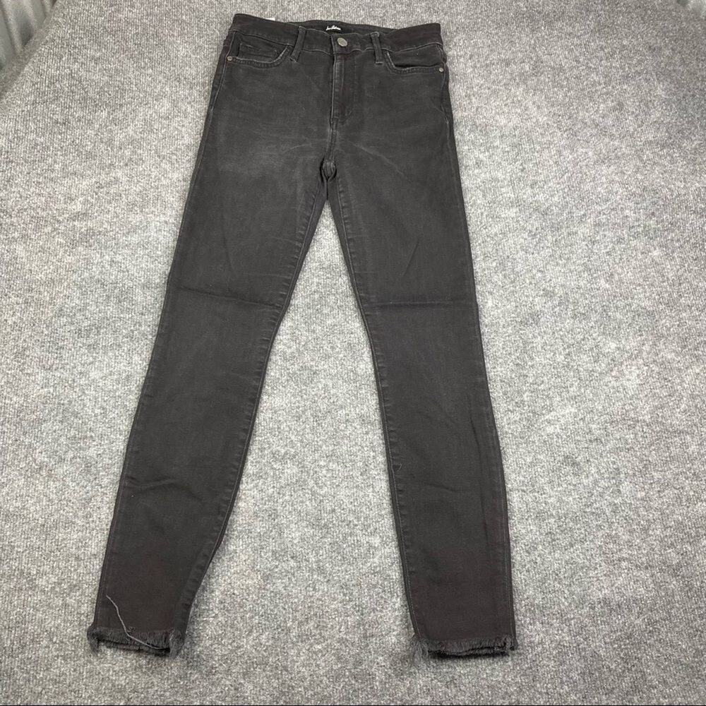 Sam Edelman Jeans Womens Size 4/27 Black Stiletto High Rise Skinny Ankle Raw Hem